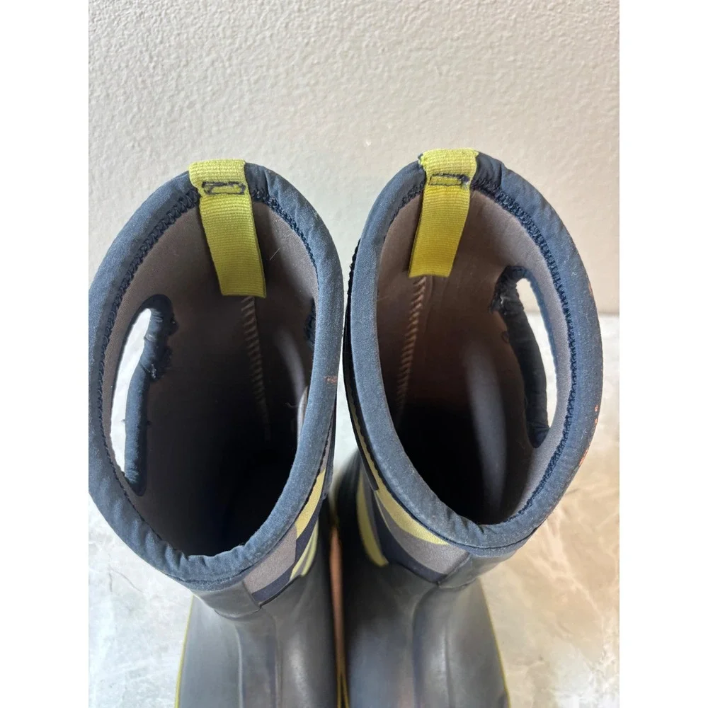 Bogs Kids Classic Geo Waterproof Insulated Rain Boots Grey Yellow 71996-469